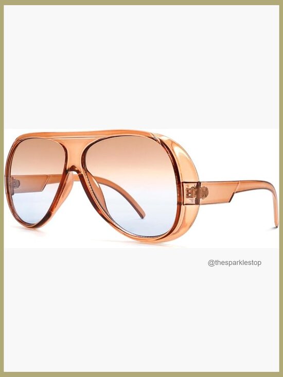 Plastic Frame Aviator Sunglasses UV400 Protection Oversized main image 4